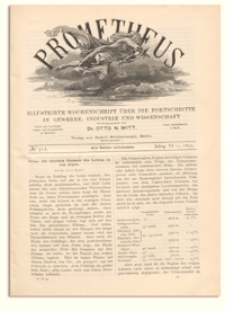 Prometheus : Illustrirte Wochenschrift über die Fortschritte in Gewerbe, Industrie und Wissenschaft. 6. Jahrgang, 1895, Nr 312