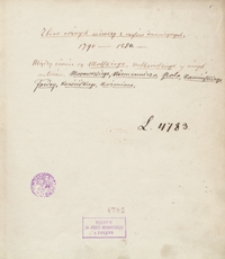 Zbiór różnych wierszy z czasów dawnieyszych 1790-1850. Między innymi są Molskiego, Walknowskiego i innych autorów. Morawskiego, Niemcewicza, Pola, Kamieńskiego, Fredry, Krasińskiego, Koźmiana