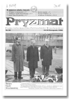 Pryzmat : Pismo Informacyjne Politechniki Wrocławskiej. 16-30 listopada 1996, nr 81