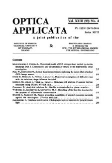 Modelling of the thin-film structure for the purpose of ellipsometric measurements