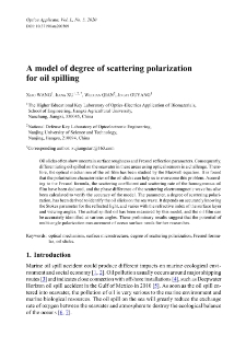 A model of degree of scattering polarization for oil spilling
