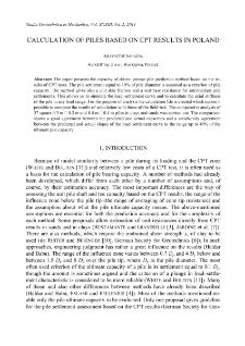 Calculation of piles based on CPT results in Poland