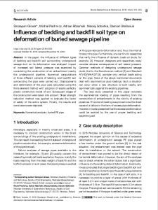Influence of bedding and backfill soil type on deformation of buried sewage pipeline