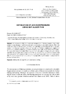 Estimation of air over-pressure using bat algorithm