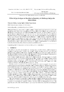 Effect of pyrite type on the electrochemistry of chalcopyrite/pyrite interactions