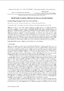 QSAR study of amine collectors for iron ore reverse flotation