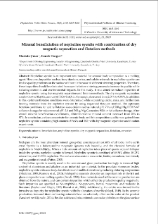 Mineral beneficiation of nepheline syenite with combination of dry magnetic separation and flotation methods
