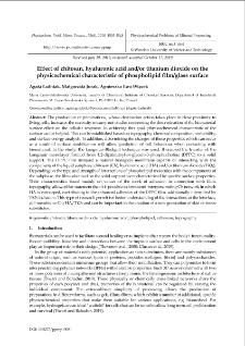 Effect of chitosan, hyaluronic acid and/or titanium dioxide on the physicochemical characteristic of phospholipid film/glass surface