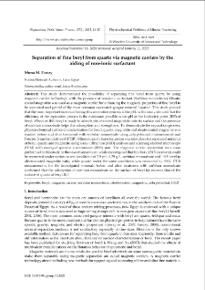 Separation of fine beryl from quartz via magnetic carriers by the aiding of non-ionic surfactant