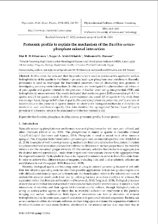 Proteomic profile to explain the mechanism of the Bacillus cereus-phosphate mineral interaction