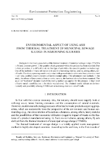 Environmental aspect of using ash from thermal treatment of municipal sewage sludge in hardening slurries