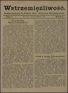 Wstrzemięźliwość : dodatek miesięczny do „Posłańca Niedz.” dla Bractwa Wstrzemięźliwości. R. 1 (1900), nr 2