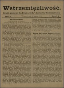 Wstrzemięźliwość : dodatek miesięczny do „Posłańca Niedz.” dla Bractwa Wstrzemięźliwości. R. 1 (1900), nr 4