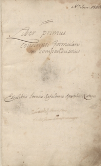 Idea formarum juxta praecepta juris canonici conscriptarum [...] seu formularium in varia materia. Ad usum fori spiritualis advocatis utile, per me Joannem Onuphrium Rafałowicz apostolicum notarium conscriptum A. D. 1742 [...]