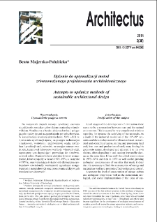 Dążenie do optymalizacji metod zrównoważonego projektowania architektonicznego