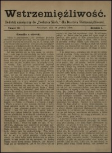 Wstrzemięźliwość : dodatek miesięczny do „Posłańca Niedz.” dla Bractwa Wstrzemięźliwości. R. 2 (1901), nr 4