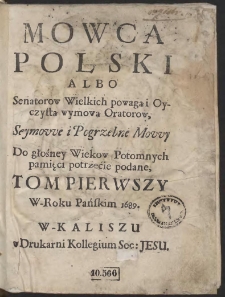 Mowca Polski [...]. T. 1-2
