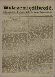 Wstrzemięźliwość : dodatek miesięczny do „Posłańca Niedz.” dla Bractwa Wstrzemięźliwości. R. 3 (1902), nr 1