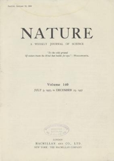 Nature : a Weekly Journal of Science. Volume 140, 1937 November 6, No. 3549