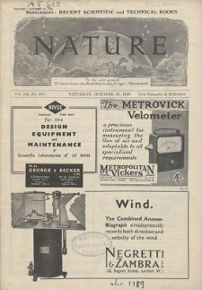 Nature : a Weekly Journal of Science. Volume 158, 1946 October 26, No. 4017
