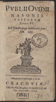 Publii Ovidii Nasonis Fastorum Libri VI : In Usum studiosæ iuventutis seorsum execusi
