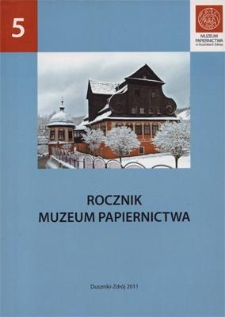 Wstęp [Rocznik Muzeum Papiernictwa, tom V]