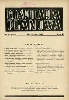 Gospodarka Planowa, Rok II, 5 sierpnia 1947, nr 14 (16)
