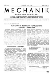 Mechanik : miesięcznik techniczny, Rok XXI, Kwiecień-Maj 1948, Zeszyt 4-5