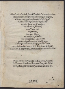 Habes Lector studiose, Aurelii Prude[n]tii Cathemerinon hoc est diuinaru[m] rerum opus uariu[m] [...]