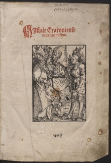 Missale Cracouiense nouiter impressum
