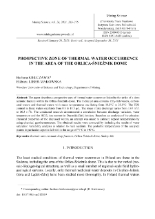 Prospective zone of thermal water occurrence in the area of the Orlica-Śnieżnik dome