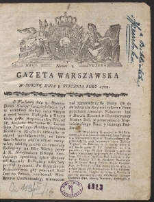 Gazeta Warszawska. R.1789 Nr 1