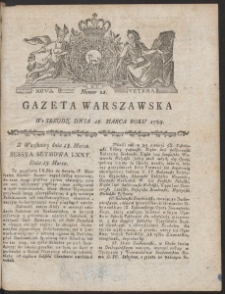 Gazeta Warszawska. R.1789 Nr 22