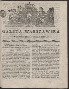 Gazeta Warszawska. R.1791 Nr 19