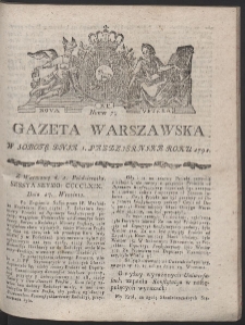 Gazeta Warszawska. R.1791 Nr 79