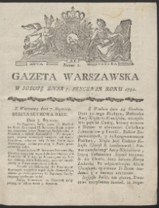 Gazeta Warszawska. R.1792 Nr 2