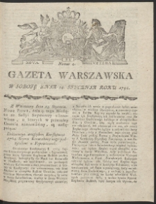 Gazeta Warszawska. R.1792 Nr 4