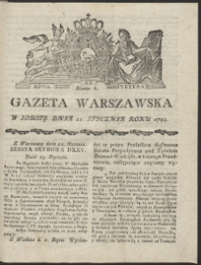 Gazeta Warszawska. R.1792 Nr 6