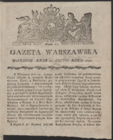 Gazeta Warszawska. R.1792 Nr 17