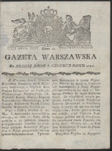 Gazeta Warszawska. R.1792 Nr 45