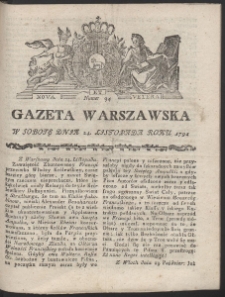 Gazeta Warszawska. R.1792 Nr 94