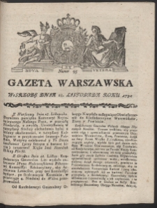 Gazeta Warszawska. R.1792 Nr 95