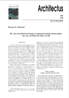 The role of architectural design in industrial heritage interpretation - the case of Wójtowski Młyn in Łódź