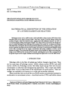 Mathematical description of the operation of a hybrid barbotage reactors