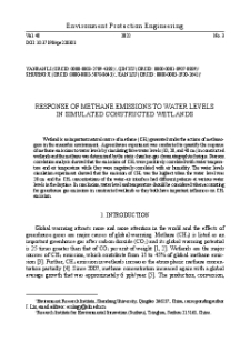 Response of methane emissions to water levels in simulated constructed wetlands