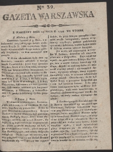 Gazeta Warszawska. R.1798 Nr 39
