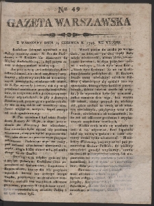 Gazeta Warszawska. R.1798 Nr 49