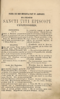 Prima Die Non Impedita Post IV. Januarii. In Festo Sancti Titi Episcopi Confessoris