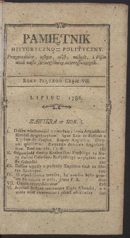 Pamiętnik Historyczno-Polityczny. R.1786 T. 3 (Lipiec)