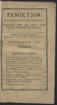 Pamiętnik Historyczno-Polityczny. R. 1786. T. 4 (Październik)
